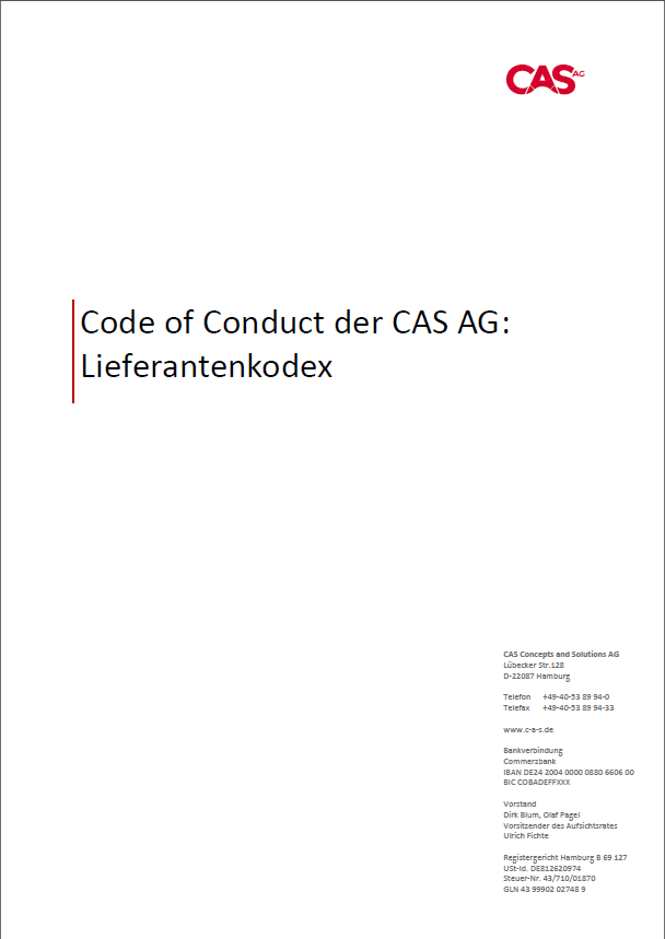 Unternehmerische Verantwortung Code of Conduct CAS AG Nachhaltigkeit