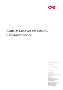 Code of conduct CAS AG Version 1.1 Deckblatt